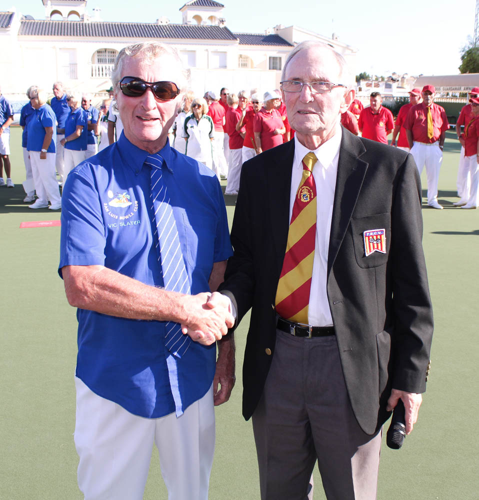 Handover of the rinks by Vic Slater to the National Director Bob Donnelly
