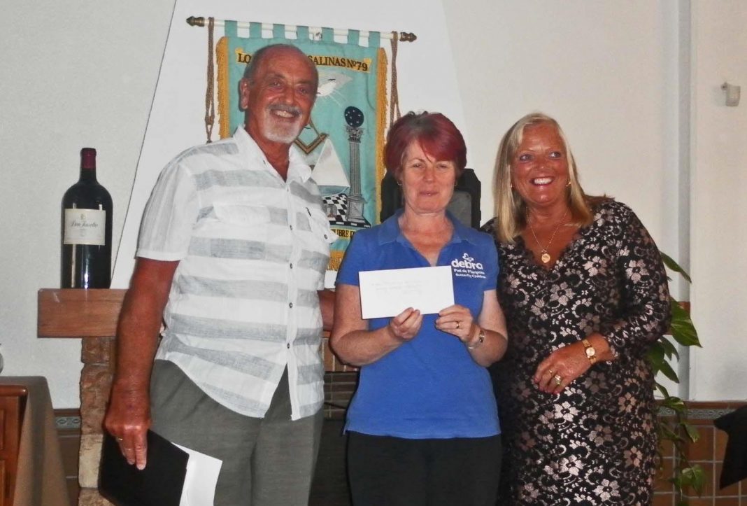 Las Salinas Lodge donate two thousand euros to DEBRA charity. (the butterfly children)