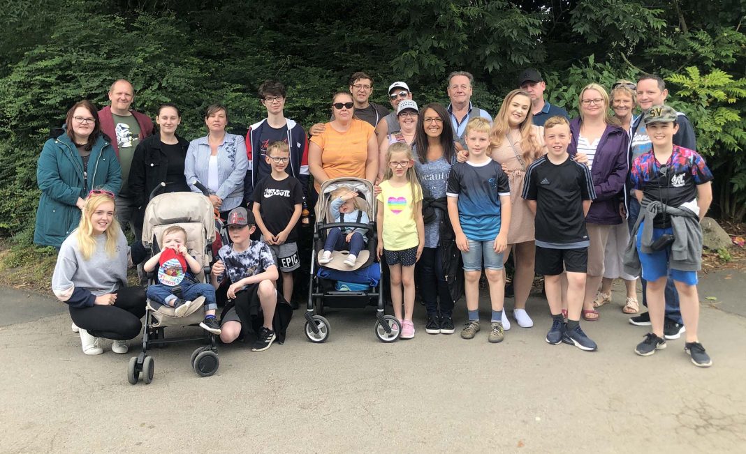 Members of Len Oliver's family at Blackpool Zoo, July 2019.