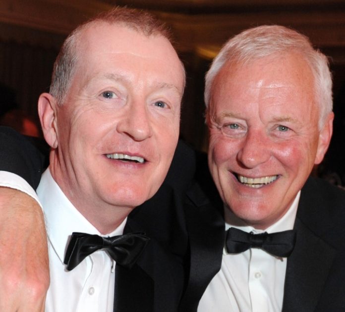 Barry Hearn (right) tested positive for coronavirus, pictured with Steve Davis.