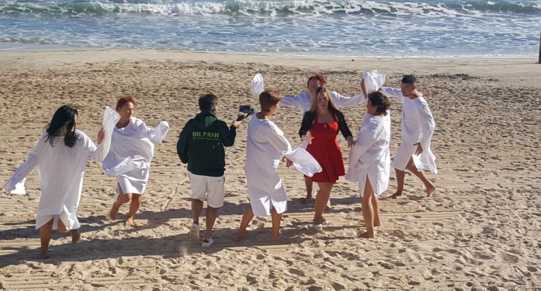 Filming took place on Los Locos Torrevieja beach in the winter sun