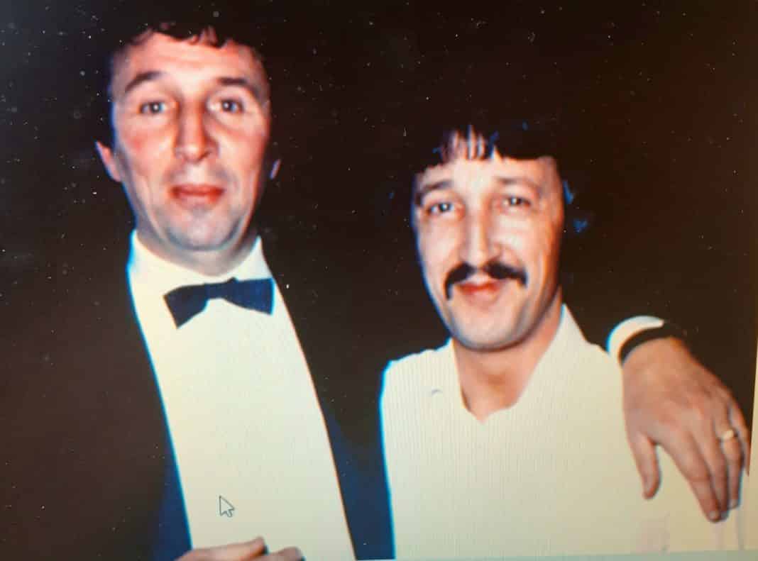 Mike Summerbee and Esteban in the eighties.