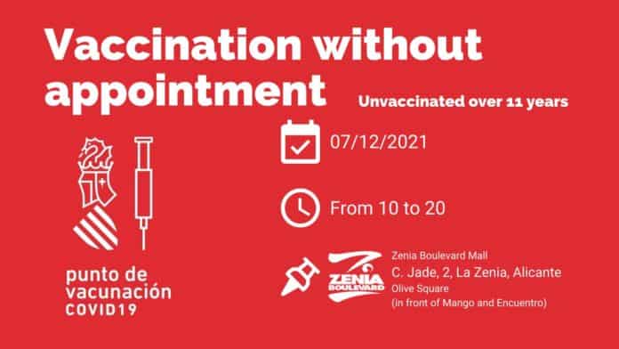 Drop In vaccinations at the Zenia Boulevard Shopping Centre next Tuesday