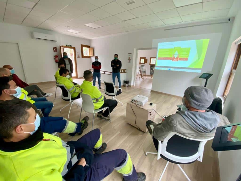 Palmeral workers attend safety course on climbing trees
