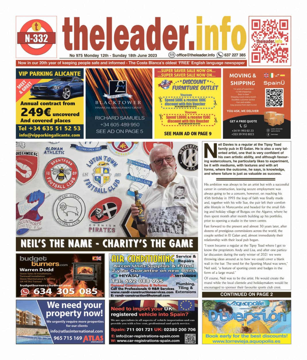 THE COSTA BLANCA LEADER NEWSPAPER 12 JUNE 23, EDITION 975